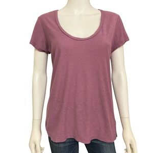 Standard James Perse Slub Knit Scoop Neck Tee sz 2 Mauve Pink California Casual